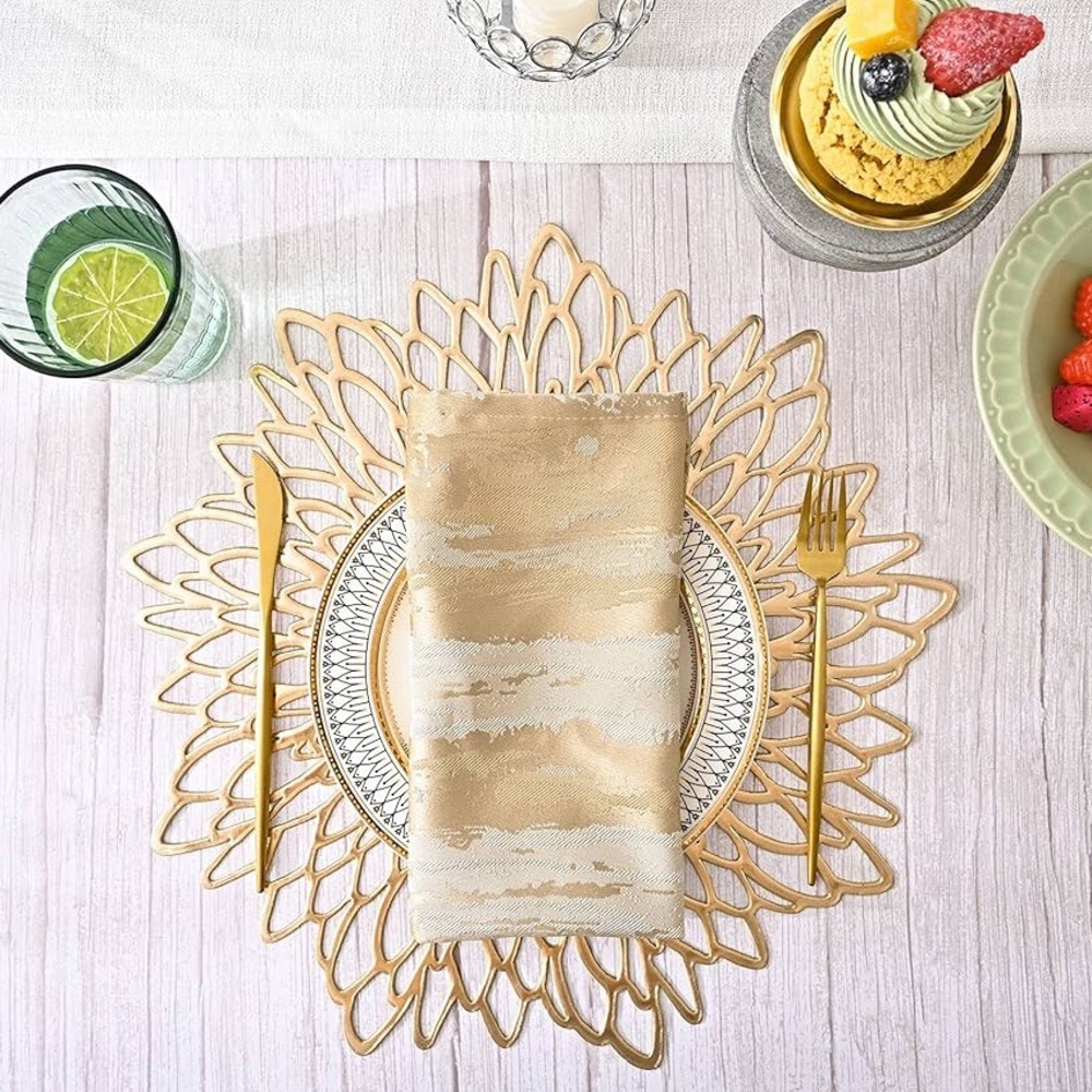 20 Gold Floral Placemats - Picture 4 of 5